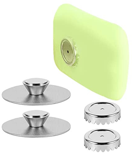WANGCL Set of 2 Magnetic Soap Dish with Suction Cup Stainless Wall Mounted Magnetic Soap Dish Holder for Bathroom Kitchen with 3M Adhesive