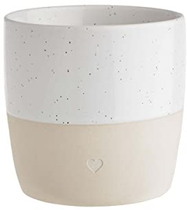 BUTLERS Tasse ohne Henkel 350ml Steingut Becher mit Herz-Symbol -ME TIME- Spülmaschinen- und mikrowellenfester Kaffeebecher, ideal auch als Tee-, Latte Macchiato- oder Cappuccino Tasse