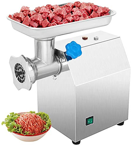 Picadora de Carne eléctrica Modelo de picadora de Carne eléctrica de Acero Inoxidable 190RPM para Uso doméstico o Industrial 2 kg/min (Color : Silver, Size (Crusher) (Silver One Size) (Silver O