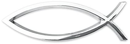 Decalcomanie per auto cristiane con pesci cristiani emblema per auto Gesù Fish Adesivi per auto in plastica cromata simbolo simbolo pesce emblema per auto, camion badge paraurti adesivi (semplici)