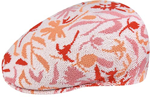 Kangol Street Floral 504 Flatcap Schirmmütze Schiebermütze Damen/Herren - mit Schirm Sommer Frühling-Sommer - L (58-59 cm) rosa