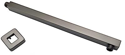 EGNIAN Gun Metal Schwarz Dunkelgrau Decken-Wandmontage-Kopfbrause-Arm-Set, Kopfbrausehalter, quadratisch, rund, Edelstahl (Color : SA0003GM-86)
