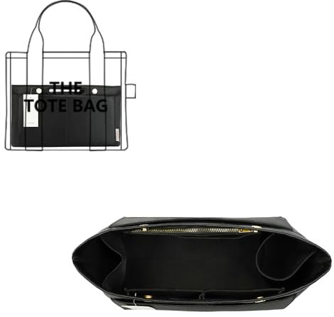 ZTUJO Purse Organizer Insert For Handbag & Tote Shaper,Tote Bag Organizer Insert For Speedy Neverful, 6 Sizes(X-Large,Silky Black)