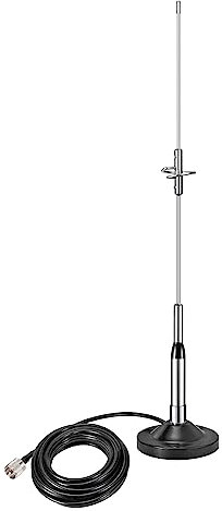 Bingfu Antenna VHF UHF Alto Guadagno 136-174MHz 400-460MHz Bibanda Base Magnetica Anti Ruggine per Veicolare Auto Camion Radio a Due Vie Ham Mobile VHF Marine - Cavo 5m