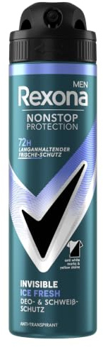 6x Rexona Men Nonstop Protection Deospray Invisible Ice Fresh Anti Transpirant mit 72 Stunden Schutz vor Schweiß und Körpergeruch 150 ml