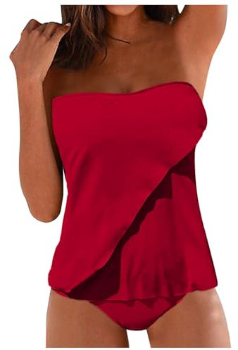 Generico Costume Piscina con Coppe - Due Pezzi Fascia Copricostume Mare Elegante XXL - Costumi Interi Donna Push Up