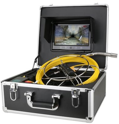 CCYENG Caméra de détection de canalisation d'eaux usées avec Compteur écran 10 Pouces IP68 HD 1000TVL système d'endoscope Industriel de canalisation d'eaux usées de d