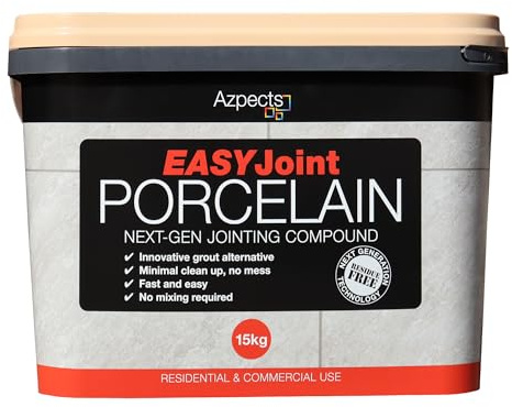 EasyJoint Porcelain Patio Sand Ready Mixed Paving Jointing Compound For Outdoor & Indoor Porcelain Tiles. 15Kg Strong And Durable With Ready To Use, Easy, Dry Application - White Gold