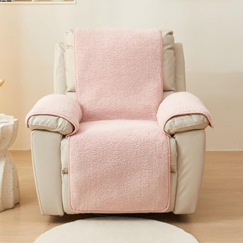 Generisch Sesselschoner Für Relaxsessel, Weicher Und Warmer Sofa Armlehnenbezüge, Rutschfester Waschbarer Sesselschoner Für Fernsehsessel(Pink,56 x 207cm)
