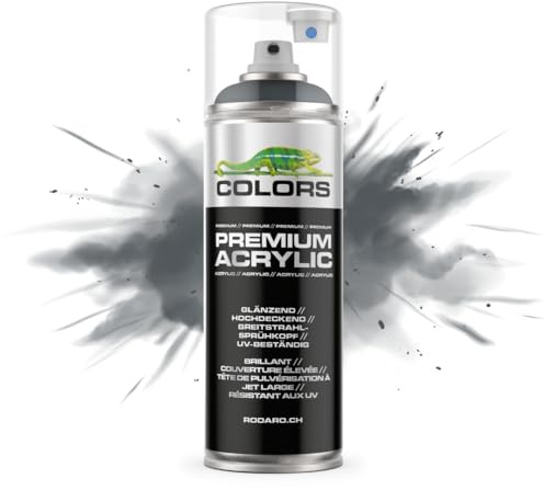 COLORS Premium Acrylic Sprühfarbe 400ml – Hochdeckender Sprühlack für Innen & Außen, Spraydose für DIY-Projekte - RAL 7011 - Eisengrau Glanz