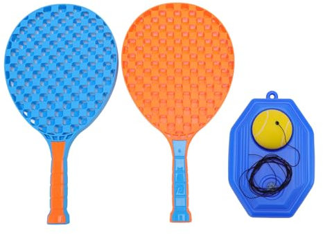 NOENNULL Tennistrainer-Set, Tennistrainer-Rebound-Ball-Trainingsgerät mit Saitenschlägern, Selbstübungs-Trainingsgerät, Tragbarer Tennistrainer-Rebounder für und Erwachsene