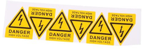 SEWOART 6pcs High Voltage Signs Self Adhesive Safety Warning Labels Caution Electrical Shocks Sign for Industrial Equipment