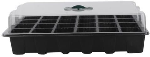 ifundom Plateau De Germination 24 Cellules avec Couvercle Transparent Ensemble BoîTe De Culture Hydroponique Empilable pour Semis Et JardinièRes 14.37X9.06X3.94In