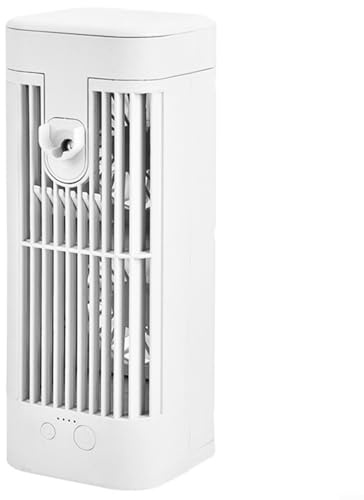 Ventilador portátil USB, enfriador de aire portátil USB con luz nocturna, mini humidificador de aire acondicionado de escritorio de 3 velocidades para el hogar, oficina, viajes, camping