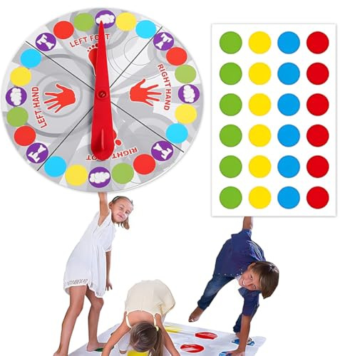 Tapis de Jeu Twister Géant, Twister Jeux pour Enfants Adultes, Tapis De Sol Déformé Classic Funny Moves, Jeu de pour Exercer Equilibre et Flexibilité, Jeux Adaptés Aux Familles Et Aux Équipes