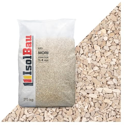 Isolbau Giallo Mori Gravier décoratif 25 kg – Gravier de marbre 1 à 4 mm – Pierres décoratives pour jardin, tapis en pierre, gravier d'aquarium, pierres naturelles de jardin, gravier d'étang pour