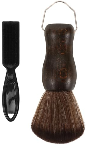 Cepillo de Mango de Madera y Plástico para Vello Facial y Pelo, 1 Set | Elimina Restos de Vello y Mechones Sueltos, Peinado y Limpieza, Formato Práctico para Uso Diario
