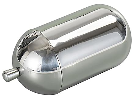 DEARMAMY Edelstahl Metallene mit Deckel Wattestäbchenbox für Badezimmer | Komakte Aufbewahrungsbox, Silberfarbenes Tischdesign, Stabile Ausführung, Dicht Schließend, 1 Stück