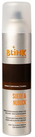 Blink Suede & Nubuck Spray 250 ml – Spray impregnante marrón oscuro para gamuza y nubuck – Cuidado natural y protección para zapatos y accesorios