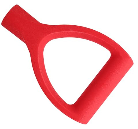 FUNOMOCYA Manico per Pala Impugnatura in Plastica Rossa 34 Mm, Ricambio Robusto per Attrezzi da Scavo e Rastrellamento, Sostituzione Rapida per Utensili da Giardino Multifunzione