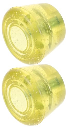 GLEAVI Frein pour Patins à roulettes Double Rangée Semi-Transparent Jaune Paillettes Plaquettes de Frein en Polyuréthane 2 Vis Accessoires Patinage Sécurisés pour Rollers Adultes
