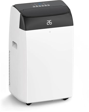 Aire acondicionado portátil 10000 BTU - Refrigerante R290 eficiente A++ - 4 en 1: enfriador, deshumidificador, ventilador, Follow-Me - Silencioso para habitaciones grandes hasta 45 ㎡, Control remoto