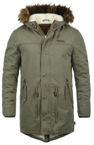 Indicode IDPulsoor Herren Winterparka Parka Winterjacke mit Teddy-Futter