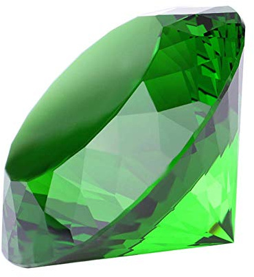 Crystal Glass Diamond Shaped Decoration, Green 60mm Jewel Paperweight,Gift Decoration Idea For Christmas, Thanksgiving (Please identify our brand Yarr Store)