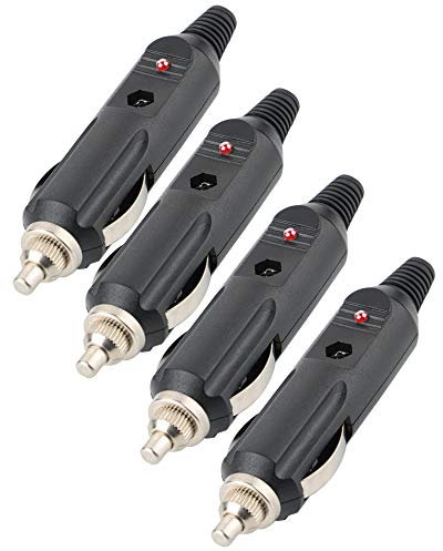 CESFONJER Spina Presa Accendisigari, Auto Universale Caricatore Adattatore Caricabatteria Accendisigari 5A 12V - 24V Voltage with LED Light (4 Pezzi)