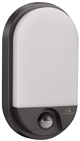 Maclean MCE340 Lampada LED con Sensore di Movimento Automatico a Infrarossi Risparmio Energetico Adatto per Uso Esterno e Interno (Grigio)