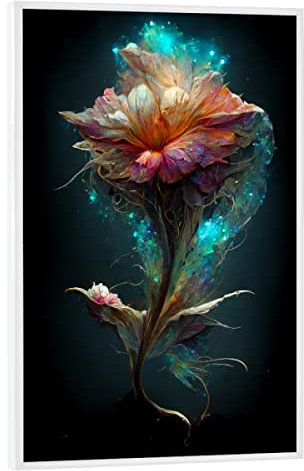 artboxONE Poster mit weißem Rahmen 75x50 cm Natur Funkelnde Blume - Bild Digitale Blume Digitale