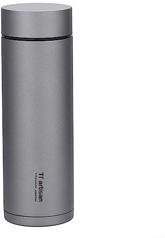 Tasse d'isolation sous vide à double paroi en titane de 400 ml avec bouteille d'eau de passoire à thé, Gourde Thé