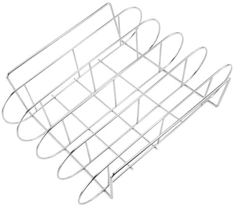 BESPORTBLE Rippchenhalter Aus Edelstahl Für Grill Und Bbq Steak-grillrost Mit Glatter Oberfläche Tragbarer Fleischständer Für Rippchen Braten Hähnchen Und Schinken Geeignet Für Zuhause Pickni