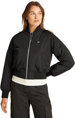 Tommy Jeans TJW Essential Bomber Jacket EXT DW0DW19316 Blouson aviateur, Black (Black), S Femme