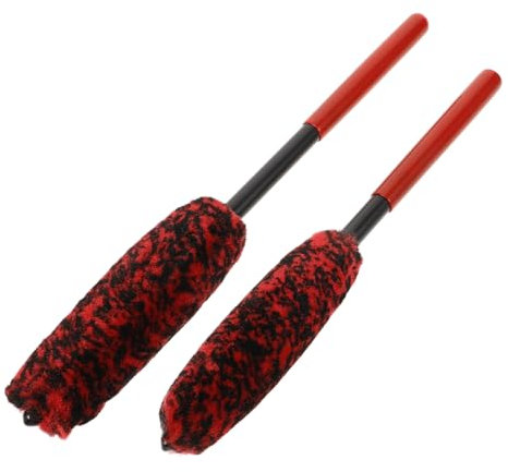 YOSADIER 2 Stück Radreinigungsbürste Aus Wolle Mit Langem Griff Auto Detailingset Für Felgen Reifen Und Speichen Schonende Autoreinigungsbürste Für Gründliche Pflege Und Glanz