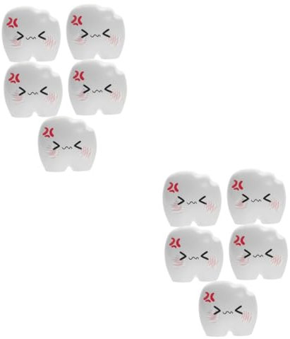 TOYANDONA 2sets Cartoon Tooth Figurines Adorable Resin Micro Landscape Decor for Miniature Gardens Doll Houses Cake Decorations and Car Accessories 5pcs*2
