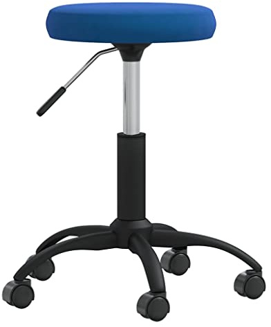 HETFTJN Silla de oficina giratoria de terciopelo, altura ajustable con ruedas, moderna silla cosmética taburete de terciopelo para oficina en casa y salón, color azul