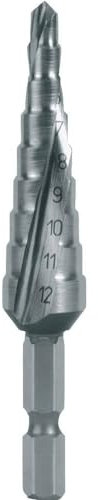 RUKO HSS Spiralschneider Stufenbohrer mit Split Point, helles Finish, 4,0-12,0 mm Durchmesser, Größe 0/9, Länge 72,0 mm, R101050-9H