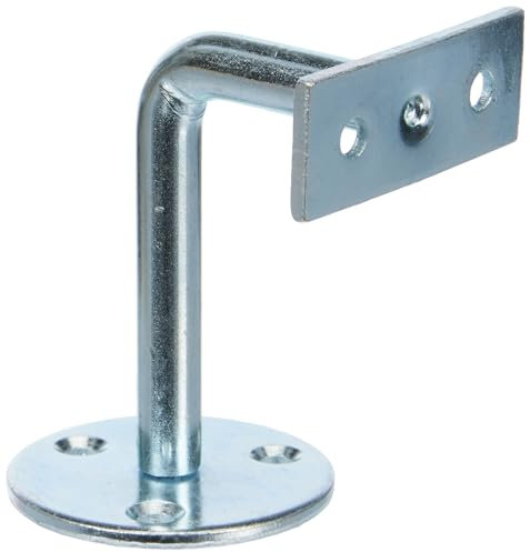 Alberts 702489 Staffa di ancoraggio per corrimano, per il fissaggio al muro, appoggio non regolabile, da avvitare, appoggio diritto, zincata