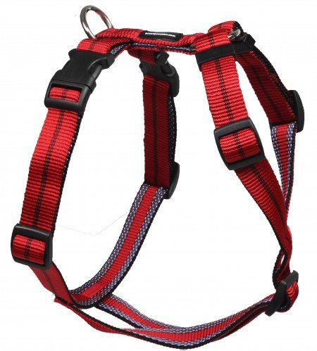 Feltmann Mopsgeschirr Hundegeschirr Soft Nylon, Rot mit Streifen, 7-13 kg, 20mm