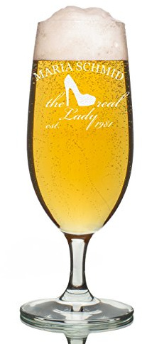 polar-effekt Leonardo Pilstulpe 0,3 Liter mit personalisierter Gravur - Bierglas für Pils und Lager - Geschenk-Idee für Männer zum Vatertag