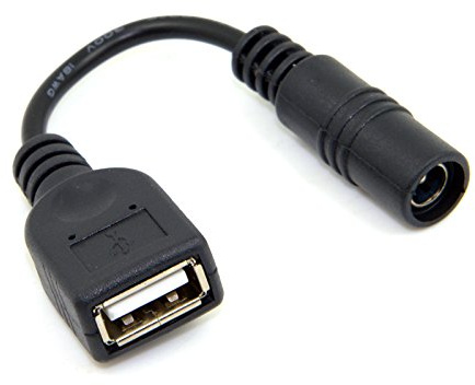 JSER Cable adaptador de carga USB hembra de 5 V a CC de 5,5 x 2,1 mm, compatible con teléfono celular, tableta y luz