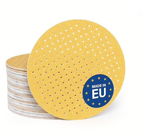 Profi Klett-Schleifscheiben Schleifpapier Schleifgitter von Wabrasive | geeignet für Flex Schleifgiraffe Deckenschleifer Trockenbauschleifer und Tellerschleifer | ø 225mm - Korn 80-25 Stück