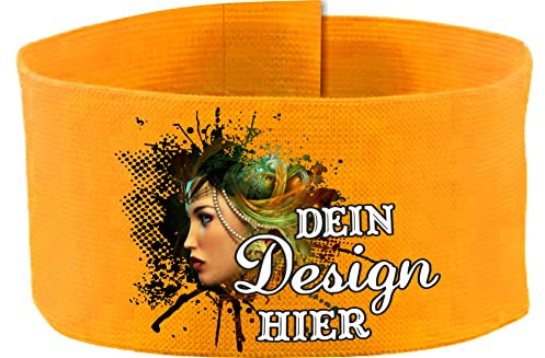 Druckreich größenverstellbare Armbinde/Mediaband personalisiert mit Wunschtext und Wunschmotiv