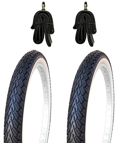 2X 20 Zoll Fahrradreifen Weisswand 20x1.75 KUJO 47-406 m. 2X Schlauch DV