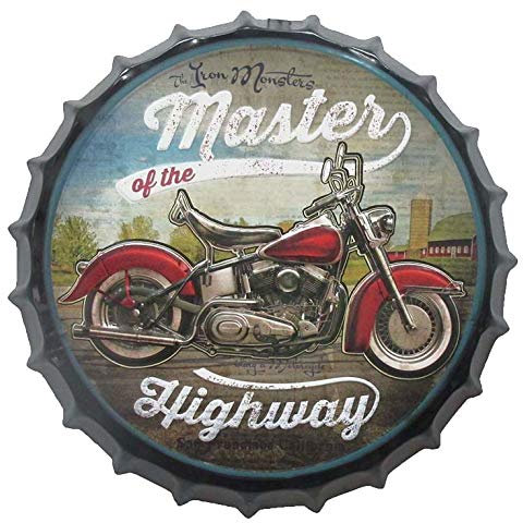 AVENUELAFAYETTE Décoration Murale métal - Cadre - Tableau - Capsule Moto - pub publicité - Vintage rétro - 40 cm