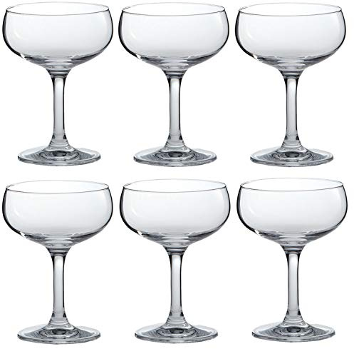 サントリーマーケティング Suntory Marketing 162-06 Champagne Glass, Clear, 8.5 fl oz (240 ml), Palenca Saucer, Pack of 6