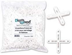 500 Croisillons 5 mm en Croix pour Carrelage et Faïence - Diamwood