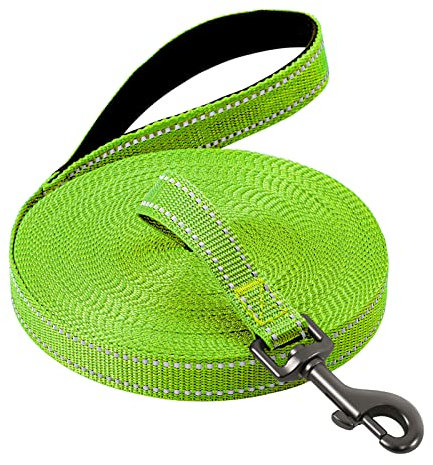 Demigreat Schleppleine , 3m / 5m / 10m / 15m / 20m Robuste Lange Hundeleine Reflektierend Trainingsleine mit Gepolsterter Griff und handschlaufe, Ausbildungsleine für Kleine bis Große Hunde