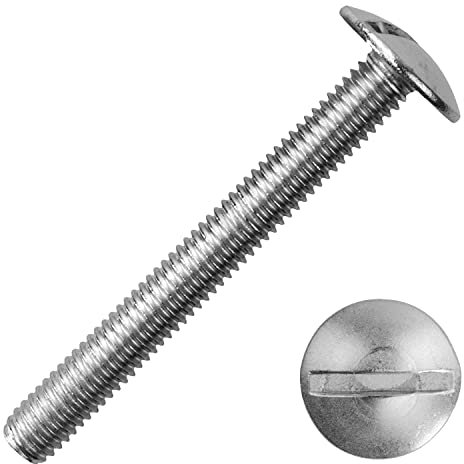 Flachrundschrauben mit großem Kopf und Schlitz M8x70 mm aus Edelstahl A2 (10 Stück) | Bordwandschrauben - Rundkopfschrauben - Becherschrauben - Schlitzschrauben von MESAROS®